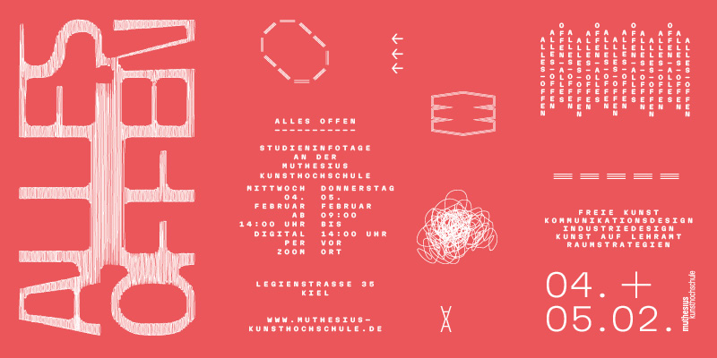 Gestaltung für die Infotage "Alles offen", die am 4. und 5. Februar stattfinden